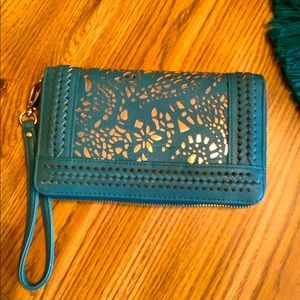 Big Buddha Teal Cutout Wristlet